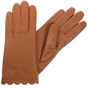 Isotoner Signature SmarTouch Enabled All Over Leather Scalloped Tech Gloves $65
